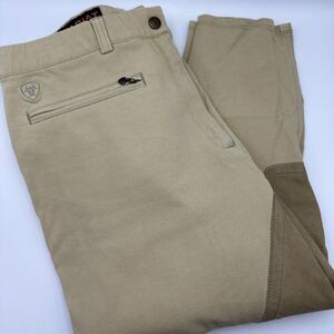 Ariat Equestrian Suede Patch Riding Pants Breeches Women Size 34 R Beige Ankle‎